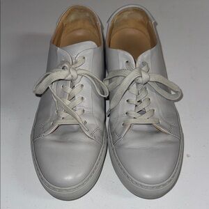 Collegium Pillar Low Light Grey Leather Sneakers Mens 42 Made in Italy‎